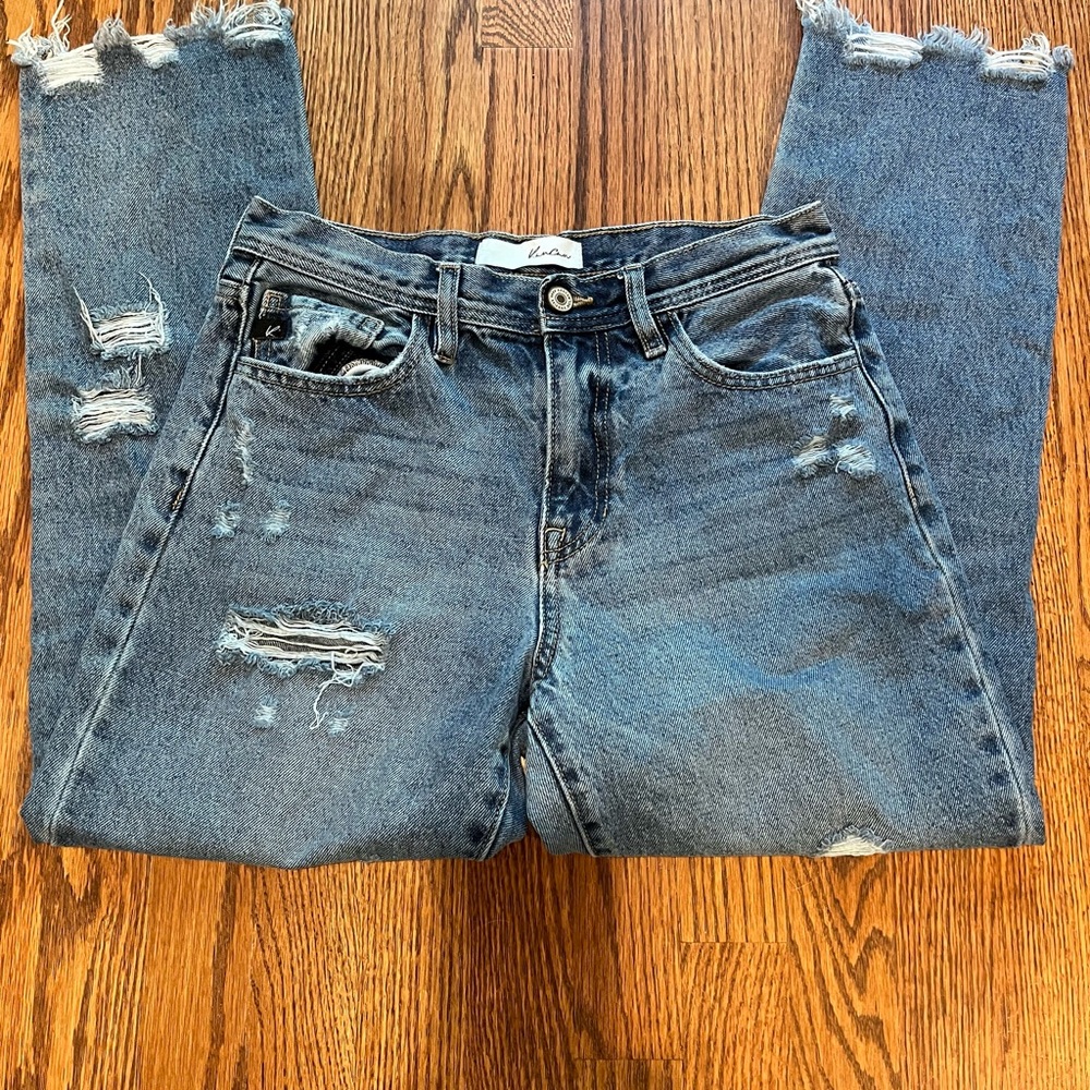 Kancan distressed straight leg jeans size 3/25